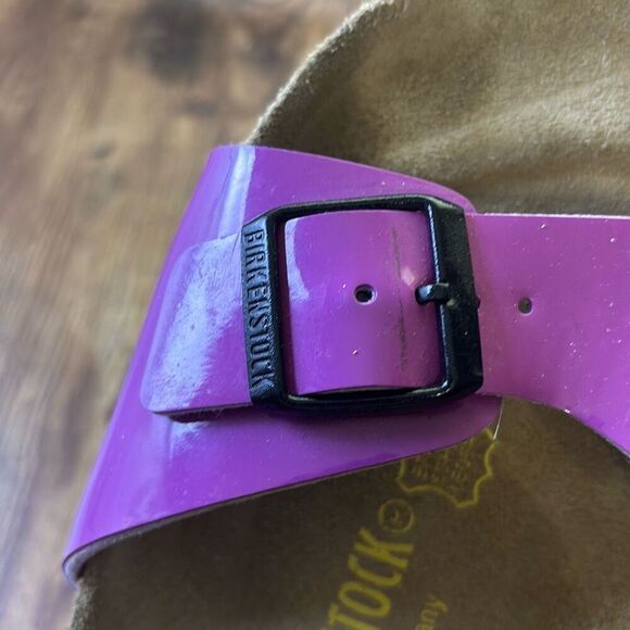 New Birkenstock Purple Shiny Madrid Patent leather 42/US 11 slide sandal shoe - Picture 5 of 7